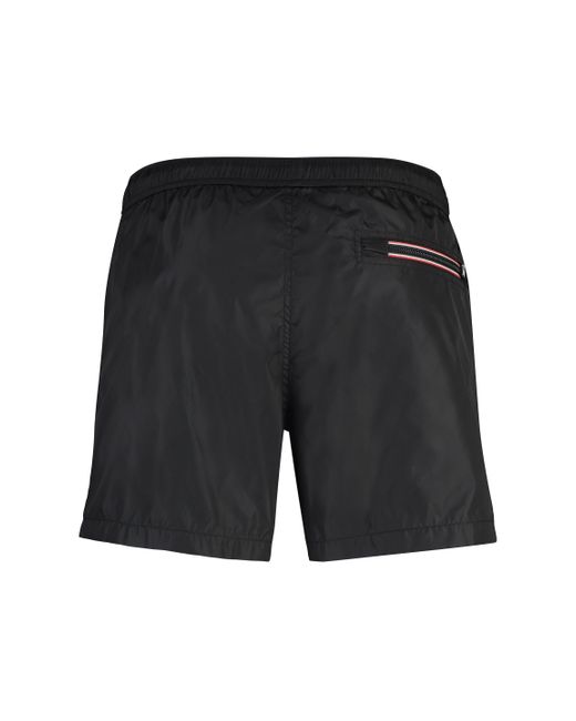 Moncler Black Nylon Swim Shorts for men