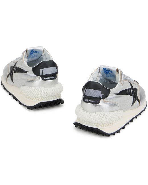 Golden Goose Deluxe Brand White Sneakers Marathon With Ripstop Nylon Upper