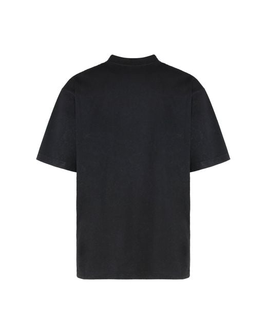 Balenciaga Black Round Neck Cotton T-Shirt for men