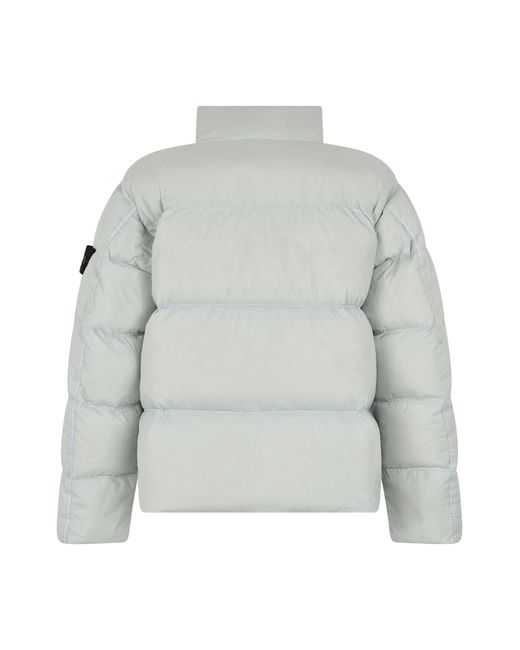 Stone Island Gray Padded Bomber With Logo for men