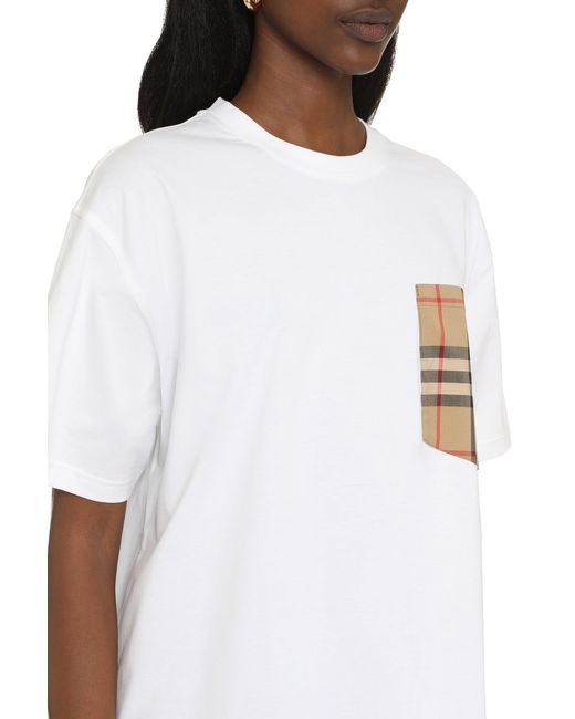 Burberry White Cotton Crew-Neck T-Shirt