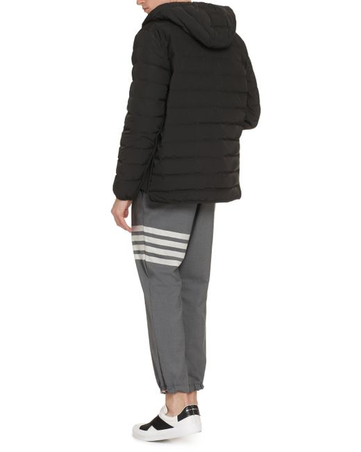 Thom Browne Black Hooded Down Jacket for men