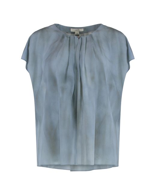 Vince Blue Silk Blouse