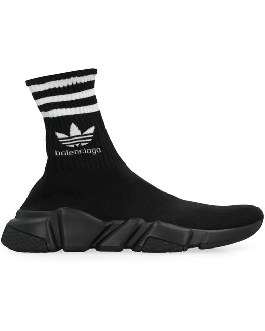 Balenciaga Black X Adidas -speed Trainers Knitted Sock-sneakers for men