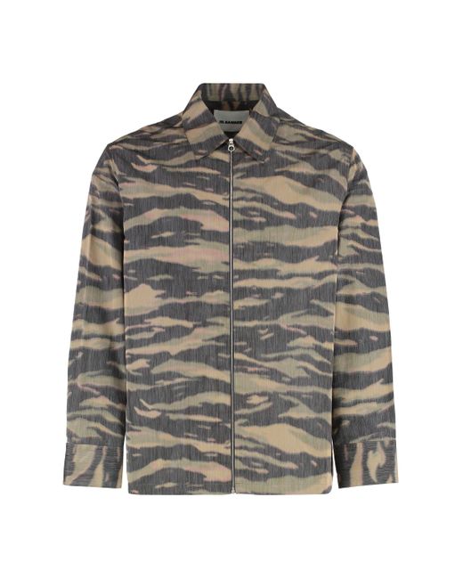 Jil Sander Gray Silk Blend Overshirt for men