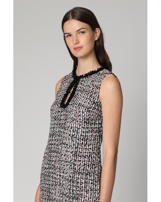 Self-Portrait Gray Bouclè Knitted Dress