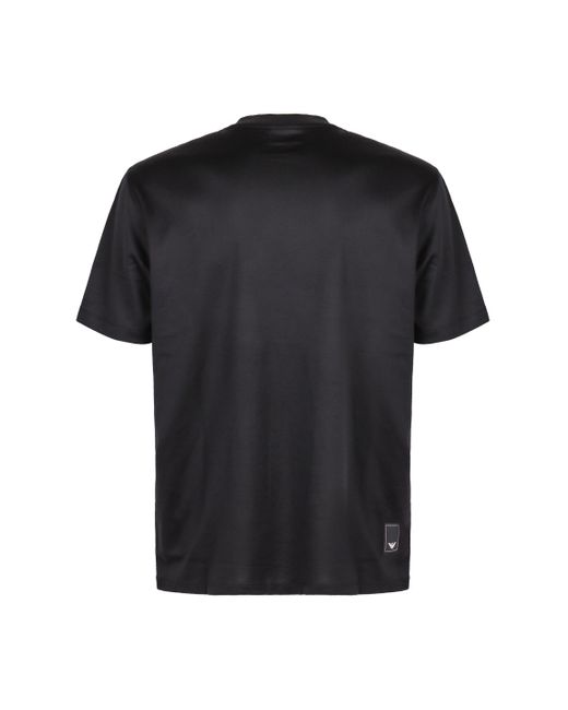 Emporio Armani Black Cotton Crew-Neck T-Shirt for men