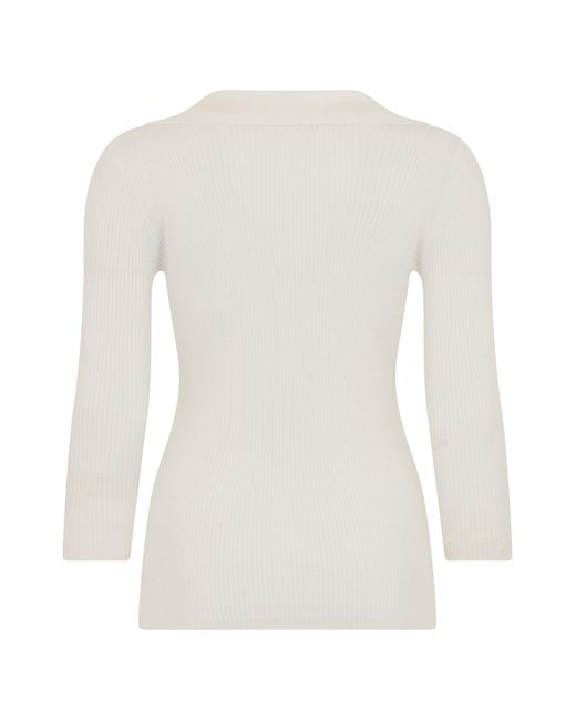 Elisabetta Franchi White Slim Fit Polo Shirt