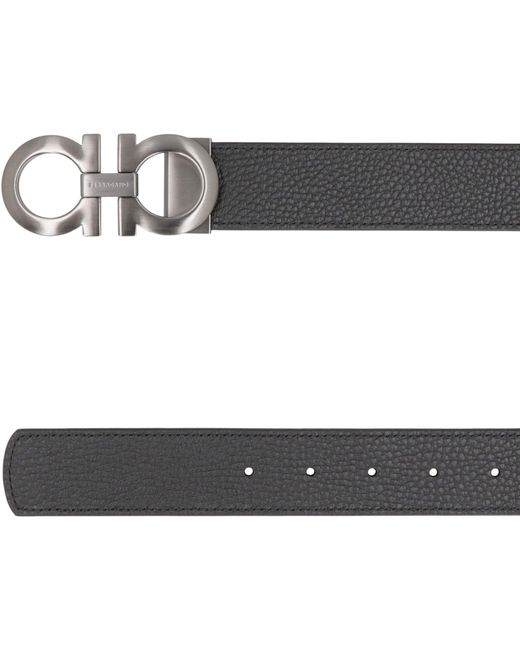 Cintura reversibile Gancini in pelle di Ferragamo in Gray da Uomo