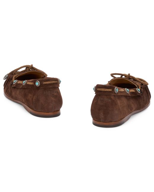 Sartore Brown Suede Loafers