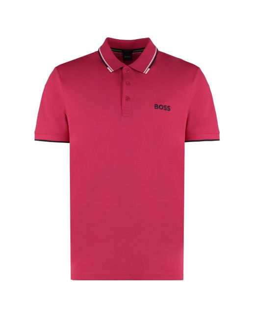Boss Red Stretch Cotton Piqué Polo Shirt for men