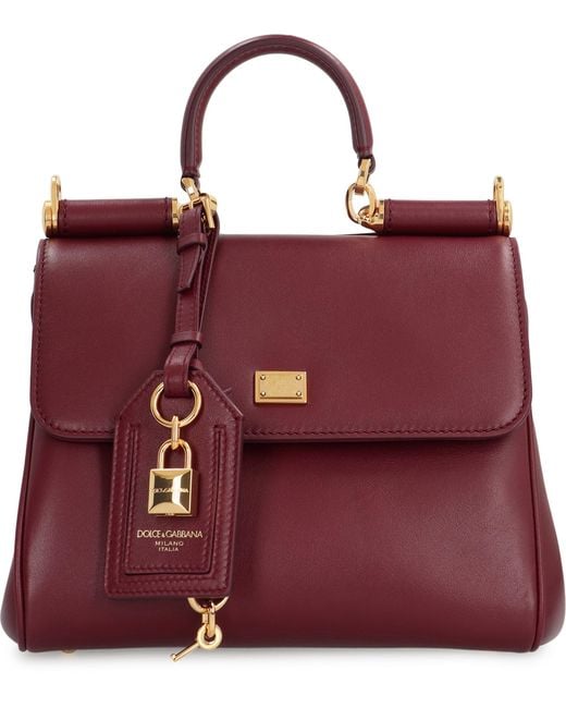 Dolce & Gabbana Purple My Sicily Leather Handbag