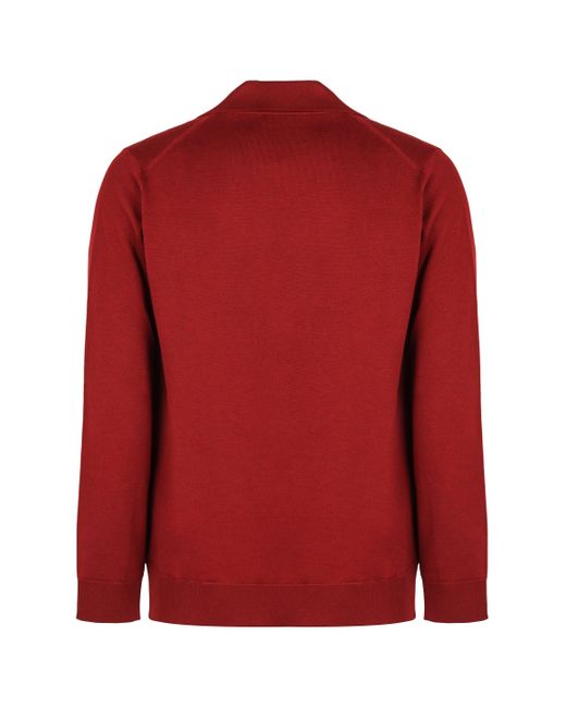 Maglione in lana con scollo a V di Gucci in Red