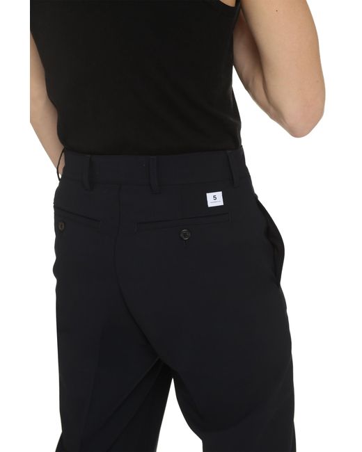 Department 5 Blue E-Motion Wool Blend Trousers