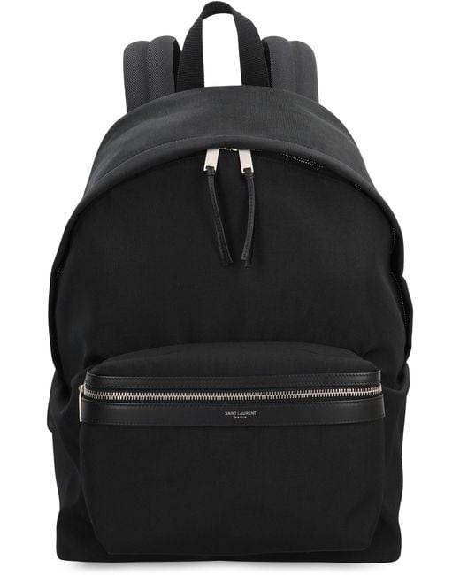 Saint Laurent Black City Technical Fabric Backpack for men