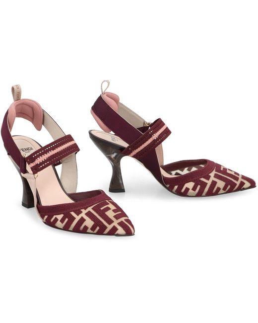 Fendi Brown Slingback Hummingbird With High Heel