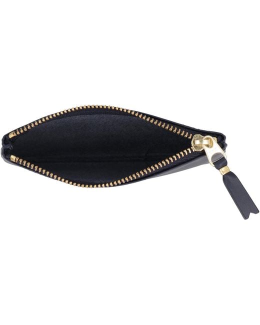 Comme des Garçons Blue Small Leather Flat Pouch