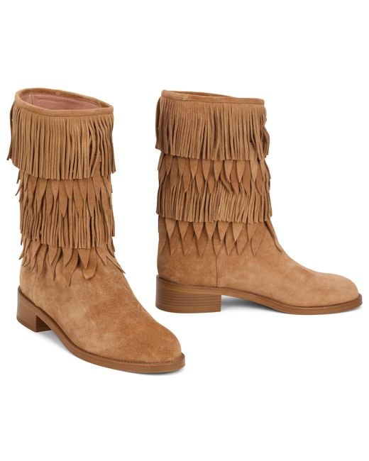 Aquazzura Brown Fringed Boots
