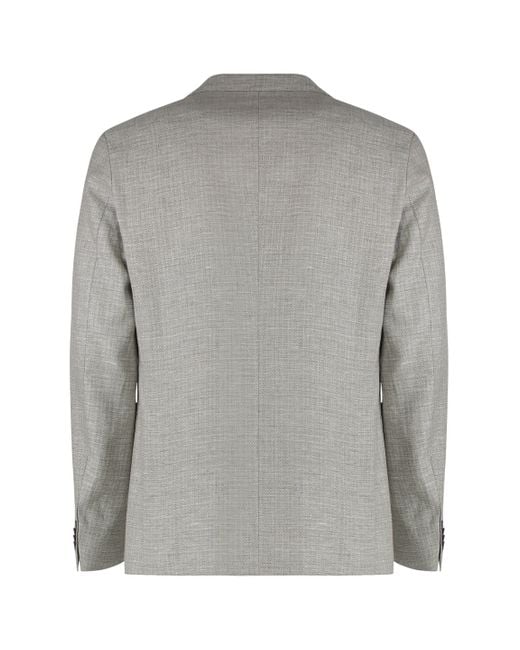 Boss Gray Single-Breasted Two-Button Jacket for men