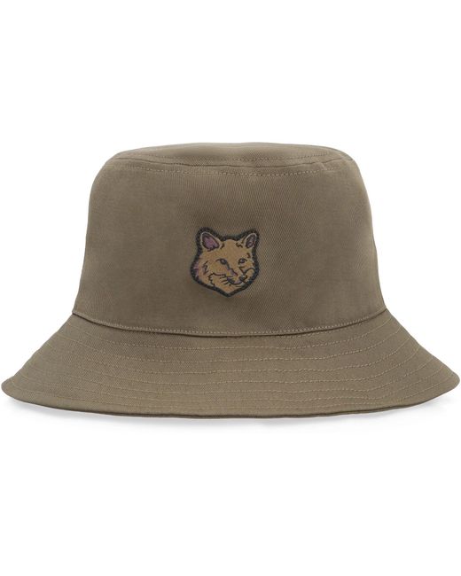 Cappello da baseball con logo di Maison Kitsuné in Brown da Uomo