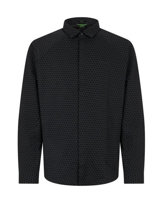 Boss Black Printed Cotton Shirt for men