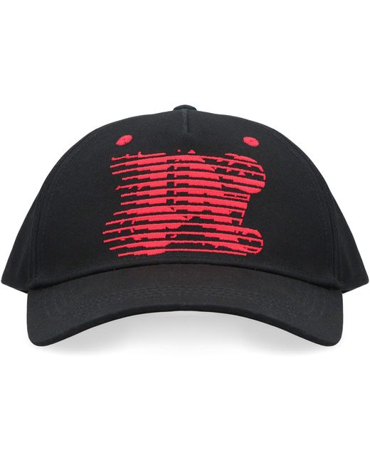Palm Angels Red Baseball Cap Racing Monogram for men