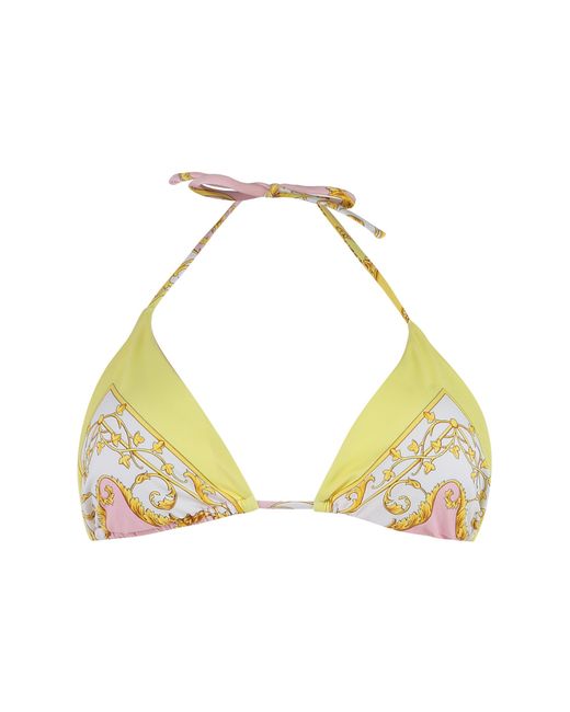 Versace Metallic Top Triangle Printed Bikini