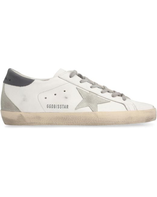 Golden Goose Deluxe Brand White Super-Star Distressed Leather Sneakers