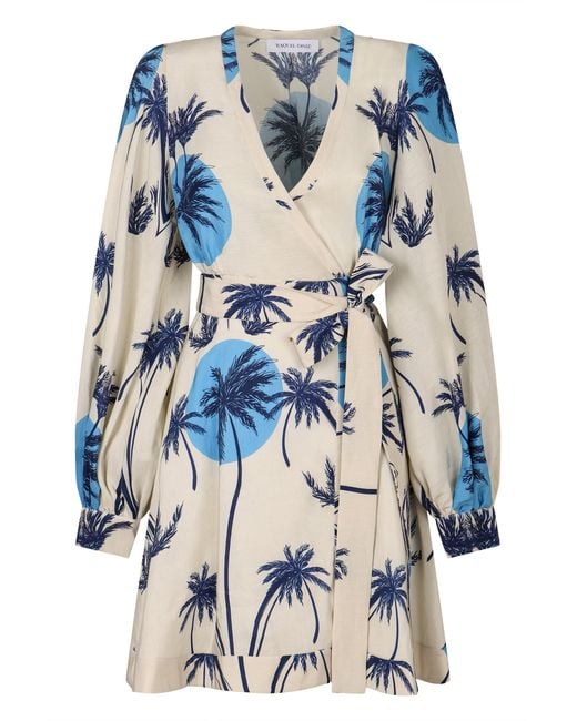 Raquel Diniz Blue Wrap-Dress