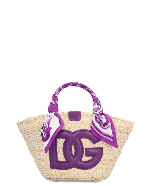 Dolce & Gabbana Pink Kendra Coffa Raffia Tote Bag