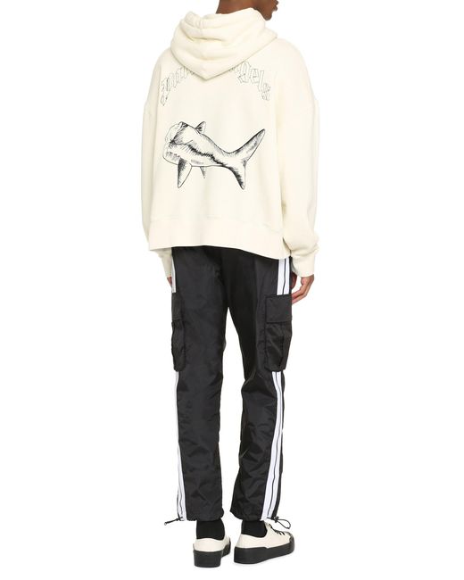 Palm Angels White Cotton Hoodie for men