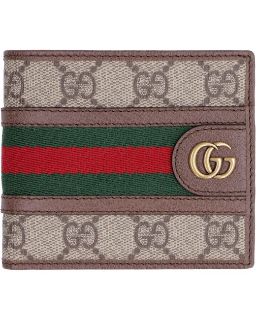 Gucci Gray Ophidia Flap-Over Wallet for men