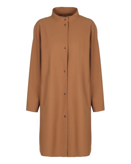 Herno Brown Tech Fabric Jacket With Rounded Hem
