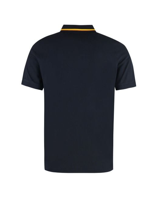 K-Way Black Cotton-Pique Polo Shirt for men