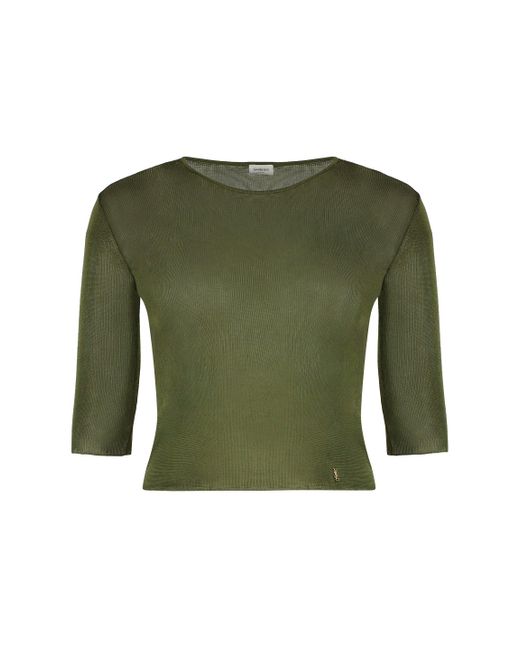 Top in viscosa di Saint Laurent in Green