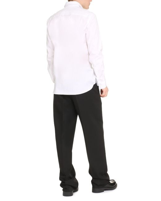 Camicia in cotone di Burberry in White da Uomo