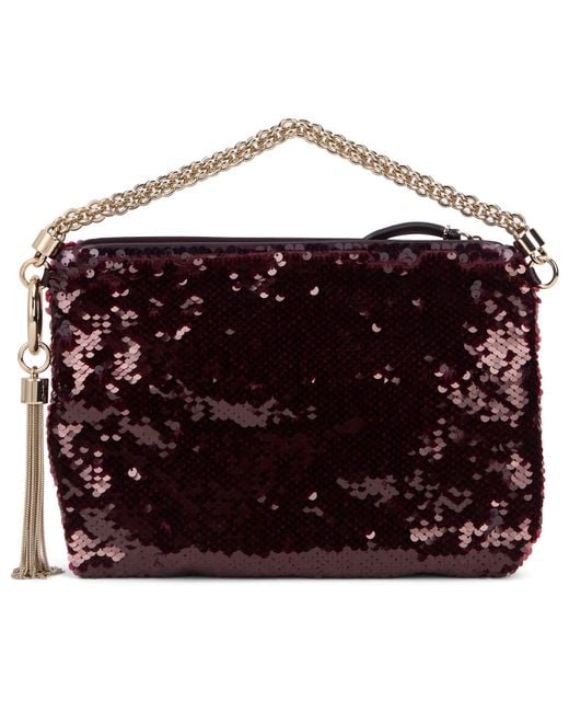 Jimmy Choo Red Callie Handbag With Sequins