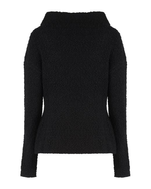 Giacca in maglia di lana bouclé di Alberta Ferretti in Black