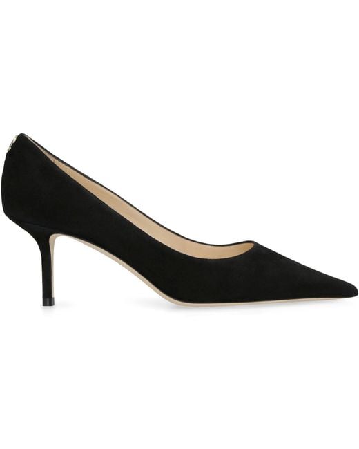 Jimmy Choo Black Solid Pointed Toe Pumps