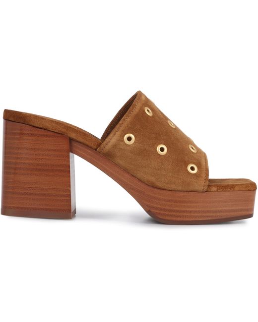 Mules in suede di Gianvito Rossi in Brown