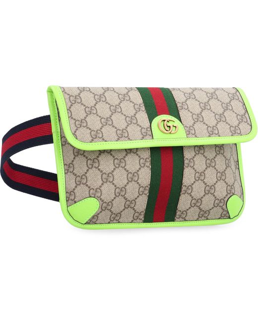 Gucci Green Mini Gg Supreme Fabric Belt Handbag for men