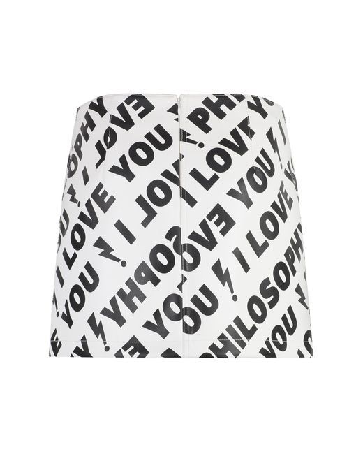 Philosophy Di Lorenzo Serafini Black Faux Leather Mini Skirt