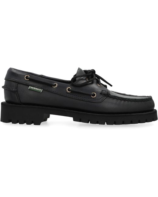 Sebago Black Ranger Waxy Leather Moccasins