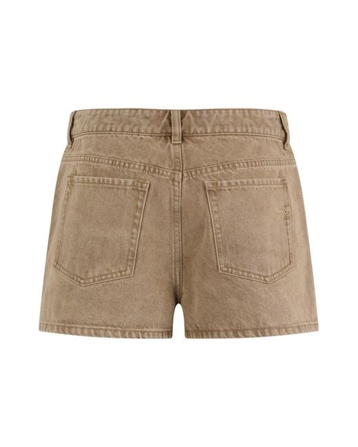 Pinko Natural Denim Shorts With Studs
