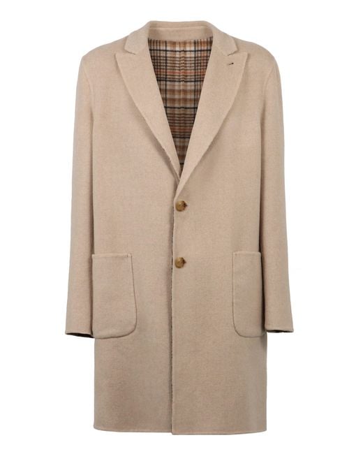 Etro Natural Single-Breasted Reversible Coat for men