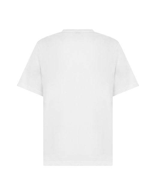 Boss White Cotton T-Shirt With Print for men
