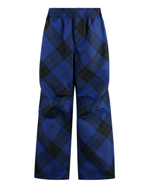 Burberry Blue Twill Trousers for men
