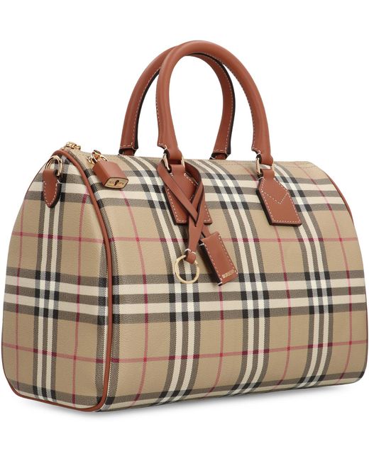 Burberry Natural Bowling Bag Check Media
