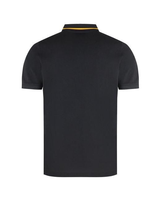 K-Way Black Cotton-Piqué Polo Shirt for men