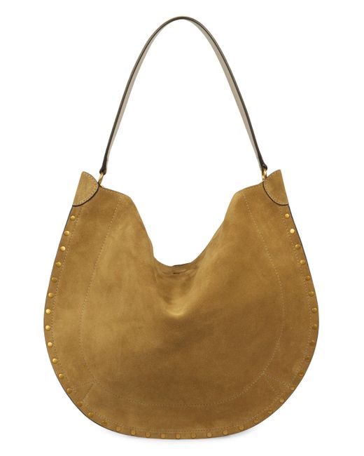 Borsa a spalla Oskan in pelle scamosciata di Isabel Marant in Brown